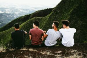 Cultivate friendships. 4 guys in green mountains.