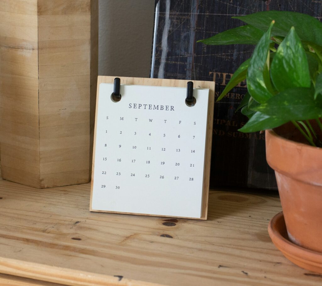calendar on table for secret habit tracking