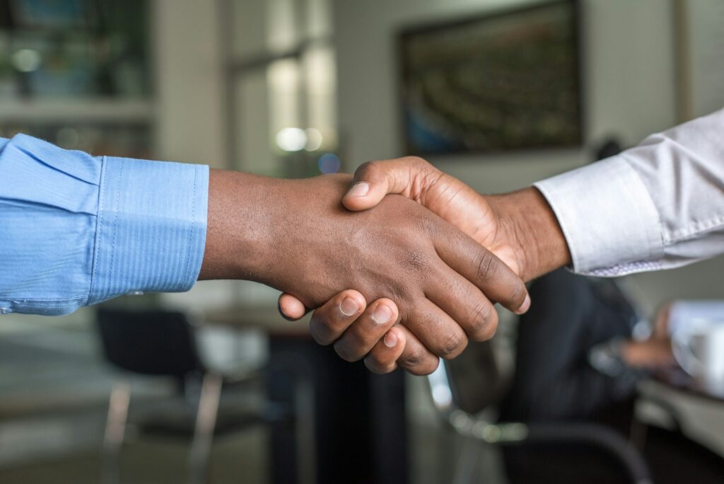 secret habits: collaboration shown by handshake